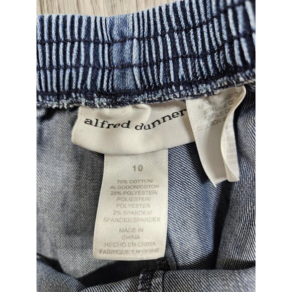 Alfred Dunner Womens 10 Blue Elastic Waist Pull On Casual Denim Soft - Picture 4 of 10